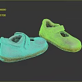 Kids Gray Shoes With Orange Sole Adjustable Strap Soft Interior And Comfortable Design