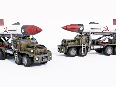 Modern Missile Car Old Missile Transporter 3d model