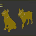 Stylish Pet Apparel Display With White Dog Statues Sitting And Standing