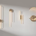 Modern Minimalist Gold Metal Wall Lamps With Sleek Linear And Circular Designs For Interior Lighting