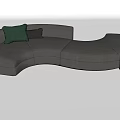 modern curved sofa 3d model