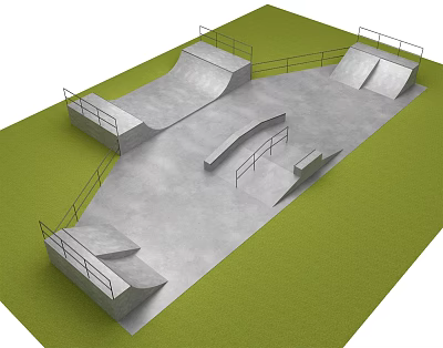 Modern Roller Skatefield Skatefield 3d model