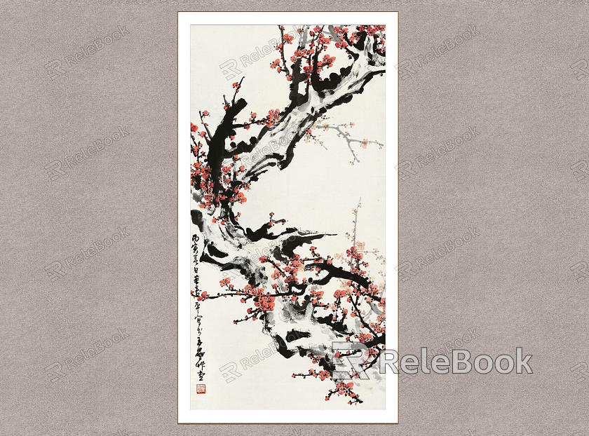 Hongmei Figure Plum Blossom Figure Dong Shouping Flower Figure Decorative Painting Wall Decorative Painting model