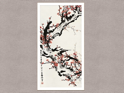 Hongmei Figure Plum Blossom Figure Dong Shouping Flower Figure Decorative Painting Wall Decorative Painting model