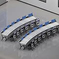 Modern Monitoring Room With Large Display Screens Data Visualization Charts And Ergonomic Workstations