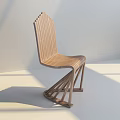 Modern Wooden Leisure Chair With Slat Back Seat And Crossed Leg Design