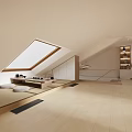 Duplex Living Room Interior Design With Skylight Sofa Bookshelf And Wooden Floor