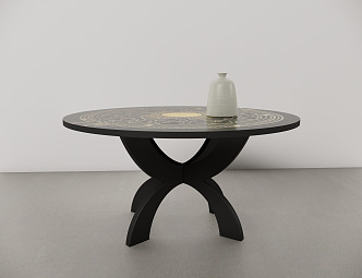 Quiet table in ancient table 3d model