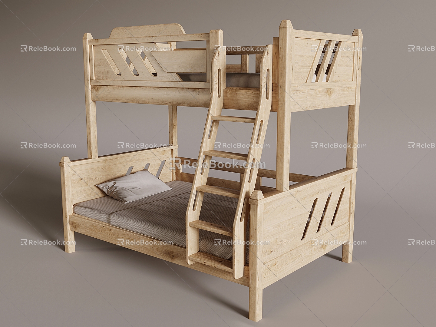 Children's Upper and Lower Bunk Double High and Low Bed All Solid Wood Children's Bed Protective Fence Upper and Lower Bed Mother Bed model