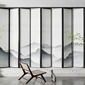 New Chinese Style Screen Partition 3d model