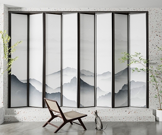 New Chinese Style Screen Partition 3d model