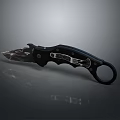 Sharp Folding Knife With Black Handle Transparent Section And Ring Design
