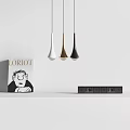 Modern Minimalist Pendant Lights in White Gold Black Hanging with Loriot Book and Decor