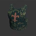 Ornate Vintage Vest With Intricate Golden Patterns And Red Fleur De Lis Design