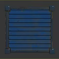 Blue Mini BOX Shipping Container With Identification Numbers And Rustic Details