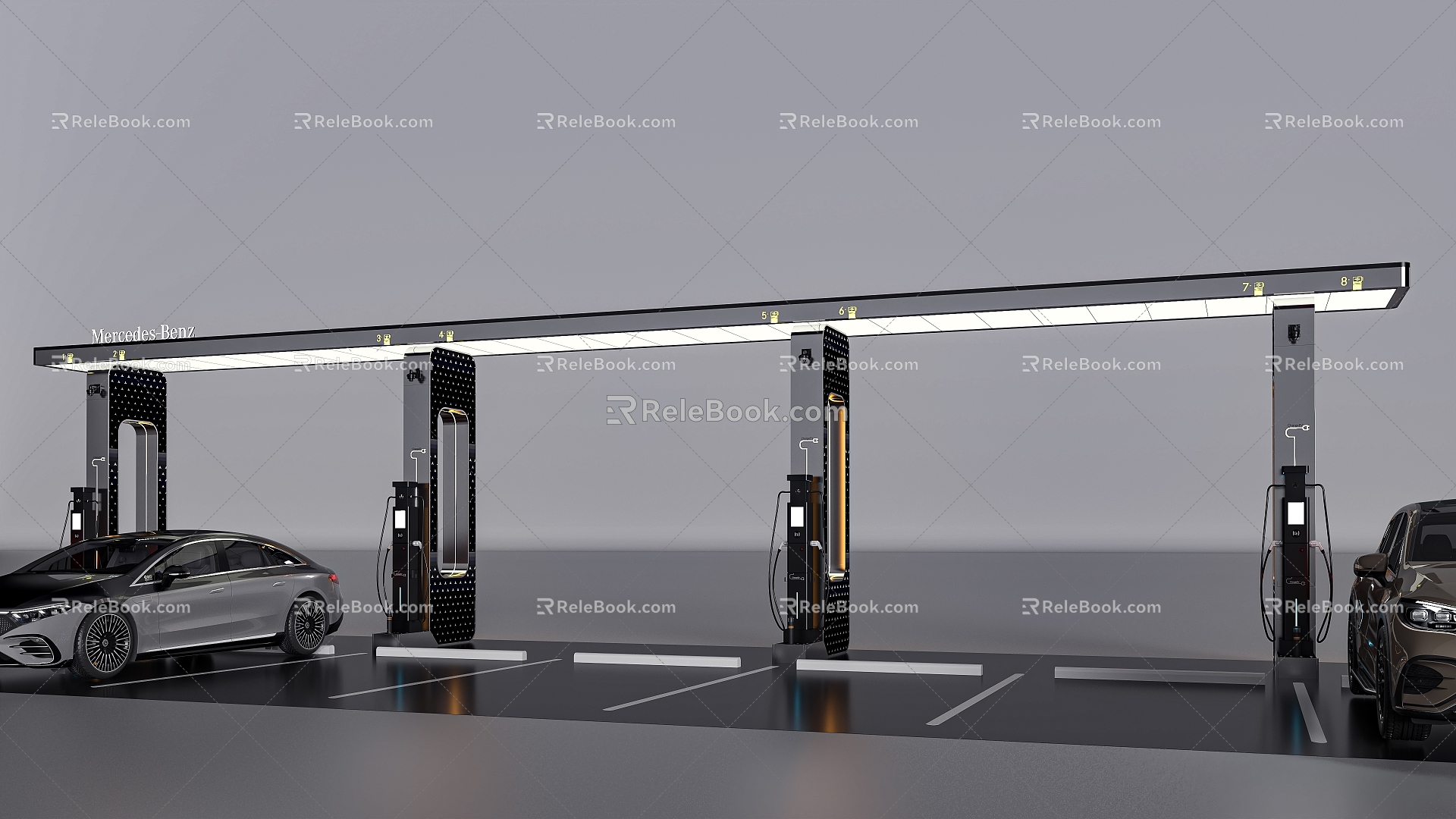 Car charging pile car charging station charging car charging station tram Benz model