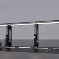 Modern Commercial Electric Vehicle Charging Stations In Parking Lot With Charging Equipment