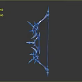 Elegant Blue Fantasy Bow With Decorative Spikes And Mythical Weapon Design