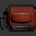 Vintage Red Gas Pump With Round Top Logo And Classic Design Elements