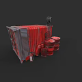 Industrial Plant Featuring Red Storage Drums And Metal Equipment Setup