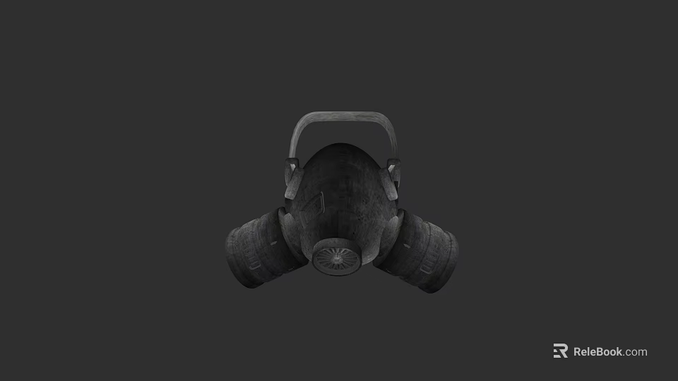 Military Gas Mask With Dual Filters And Adjustable Straps For Protection 3d model 