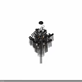Modern Black Cascading Fringe Chandelier With Metal Structure And Light Bulbs