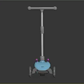 Kids Scooter With Blue Body Gray Handlebar Purple Accents And Two Wheels