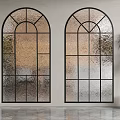 Modern floor-to-ceiling windows Curved floor-to-ceiling windows 3d model