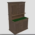 Functional Wooden Storage Cabinet With Upper Lower Doors And Green Countertop