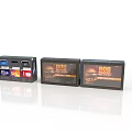 Black Electronic Device Box And Brown BOB Snack Boxes With Interface And Burger Design