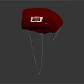 Red And Black Spacecraft Parachute System For Safe Descent In Space Missions
