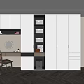 Modern Wardrobe Interior Design With Dressing Table Open Storage Shelves And Drawers 3d model