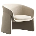 Modern Single Chair With Gray Fabric Upholstery And Dark Armrest Base