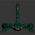 Vibrant Green Scorpion Decorative Figurine with Curved Tail and Intricate Claws