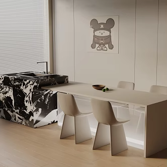 Modern table combination 3d model