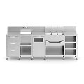 Modern Stainless Steel Kitchen Cabinets With Various Storage Designs And Countertops