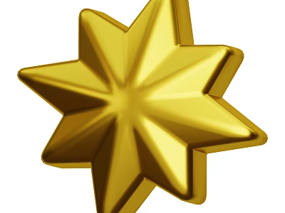 Golden Star Shaped Metallic Ornament Decorative Set for Home Tabletop Decor 3d model