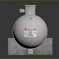 White Cylindrical Diesel Fuel Tank with Supports and Industrial Design