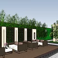 Traditional Chinese Architectural Gateway With Symmetrical Design Circular Ornament Water Feature And Greenery