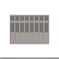 Modern Vertical Striped Panel Screen With Solid Color Sections For Room Divider 3d model