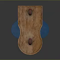 Vintage Wooden Clock Structure With Round Dial Pendulum And Blue Base