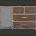 Entryway Console Cabinet With Wooden Top Metal Frame Mesh Door And Drawers