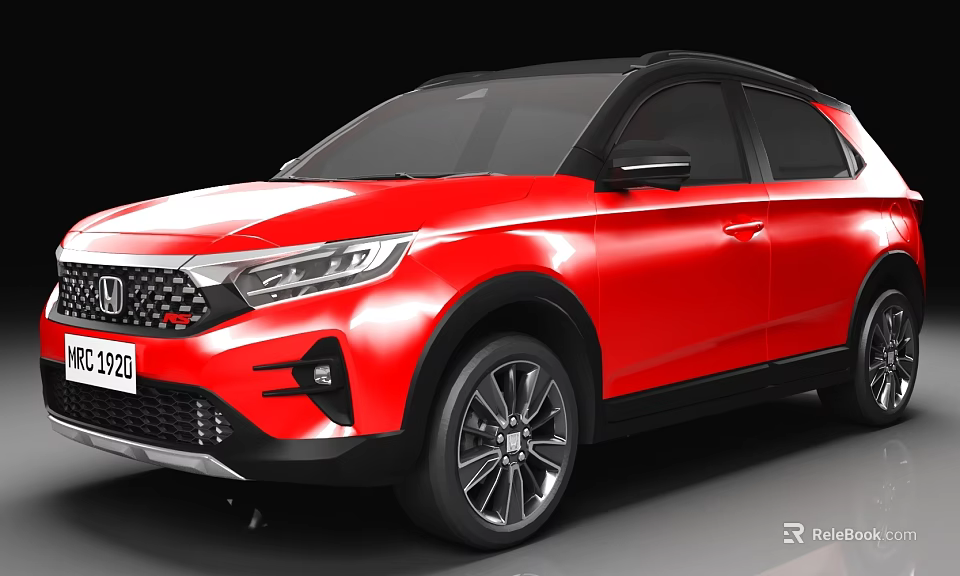 Red Honda SUV Modern Exterior Design With Front Grille And Alloy Wheels 3d model 