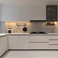 Modern Kitchen Interior Design With White Cabinets Countertop Lighting And Appliances