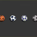 Assorted Soccer Balls As Sports Equipment With Various Colors And Designs