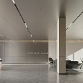 Modern Minimalist Commercial Office Reception Lobby With Elegant Interior Design And Spacious Guest Waiting Area