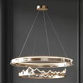 Sleek Modern Circular Chandelier With LED Light Rings And Geometric Frame For Contemporary Interior