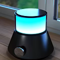 Modern Decorative Light With Blue Illumination Black Base Design For Indoor Wooden Surface Decoration