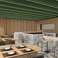 Modern Restaurant Fast Food Dining Space 3d model