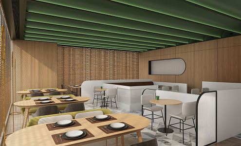 Modern Restaurant Fast Food Dining Space 3d model